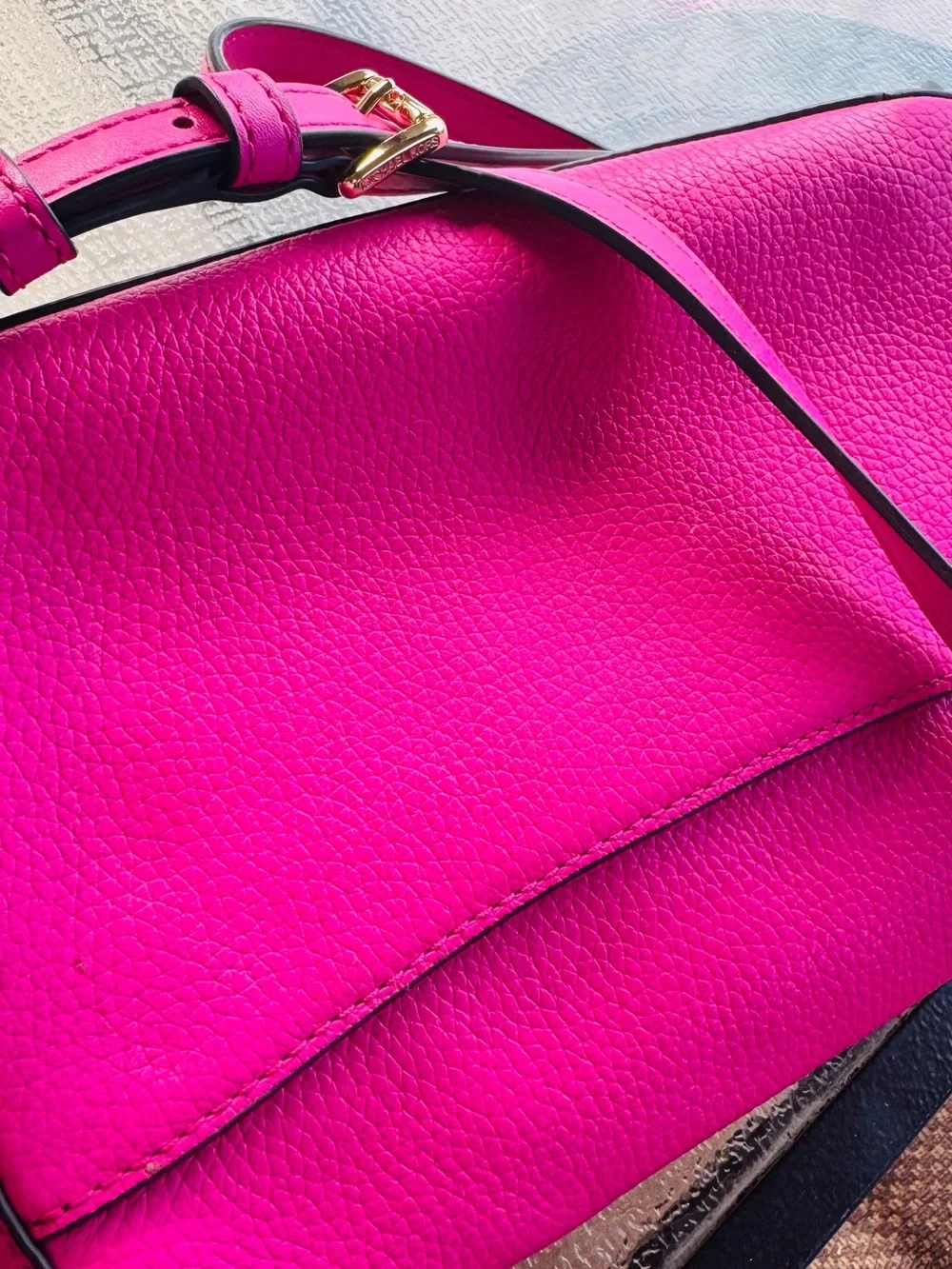Michael Kors Pink Pebbled Leather Crossbody Bag